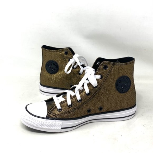 Converse Chuck Taylor Shoes Black Gold Canvas Kid Women Casual Sneakers A05388F - Picture 5 of 9